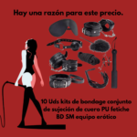 Juguetes sexuales para adultos SM, juego de 10 piezas de felpa de cuero, esposas,Cosplay BF-40213E